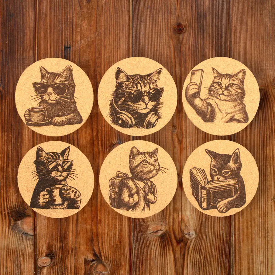[ME-La-205] Cat Edition Korkuntersetzer – Ø10cm
