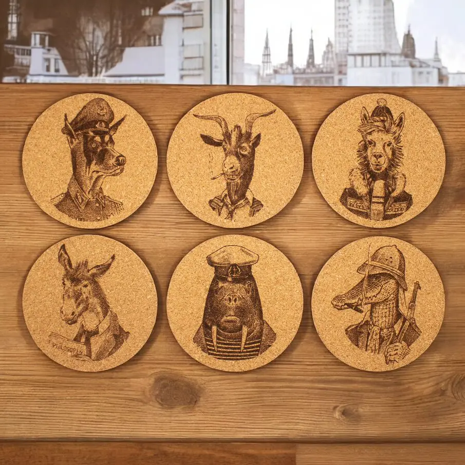 [ME-La-212] Gentlemen Animals Edition Korkuntersetzer – Ø10cm